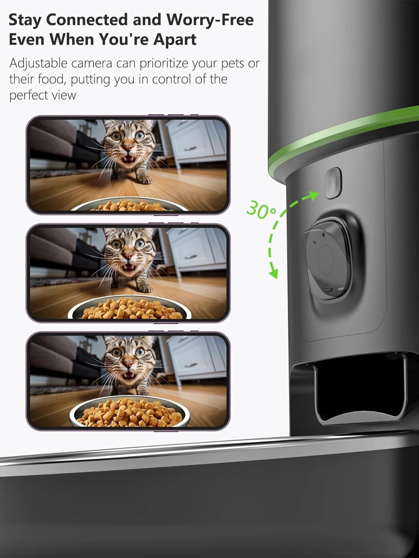 Smart AutoSmart WiFi Pet Feeder with HD Camera – Automatic Kibble Dispenser for Cats & Dogs, App-Controlled (2.4G/5GHz)matic Cat Feeder - Image 5